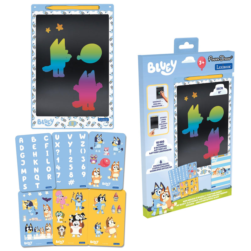 Lexibook - Bluey 11’’ Multicolor Learning Drawing E-Ink Tablet With Stencils (Crt10By)