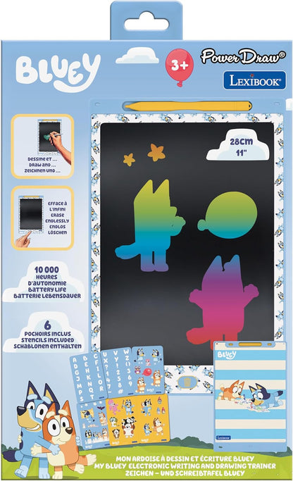 Lexibook - Bluey 11’’ Multicolor Learning Drawing E-Ink Tablet With Stencils (Crt10By)