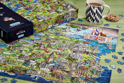 Beautiful Britain | 1000 Piece Jigsaw Puzzle | British Icons Map | Sustainable Puzzle for Adults | Premium 100% Recycled Board | Great Gift for Adults | Gibsons Games