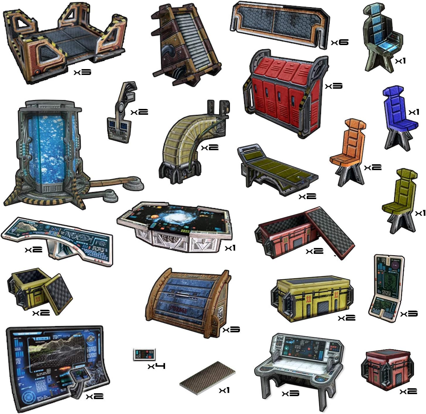 Battle Systems Sci-Fi Terrain - 28mm Modular 3D Space Terrain - Perfect for Wargaming and Roleplaying Tabletop Games - Full Colour Printed 3D Multi Level Building Models (Galactic Core Set