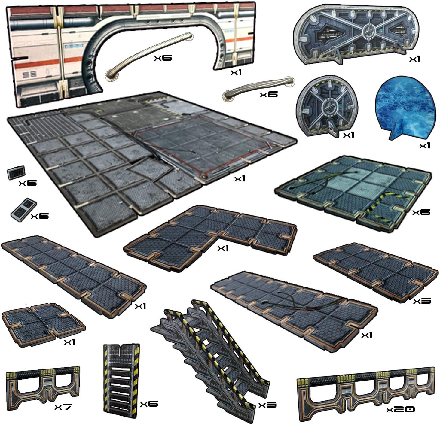 Battle Systems Sci-Fi Terrain - 28mm Modular 3D Space Terrain - Perfect for Wargaming and Roleplaying Tabletop Games - Full Colour Printed 3D Multi Level Building Models (Galactic Core Set
