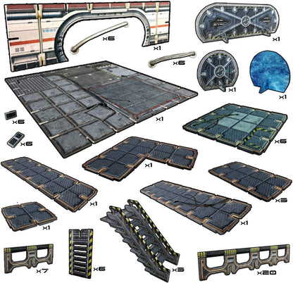 Battle Systems Sci-Fi Terrain - 28mm Modular 3D Space Terrain - Perfect for Wargaming and Roleplaying Tabletop Games - Full Colour Printed 3D Multi Level Building Models (Galactic Core Set