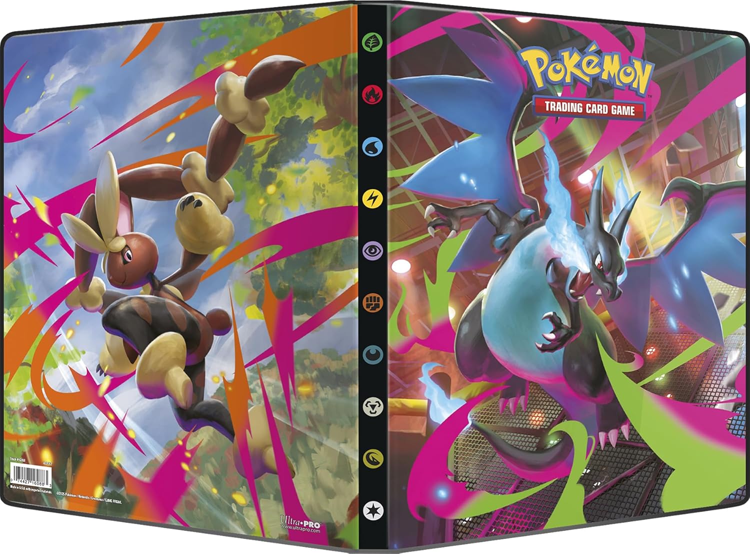Asmodee - Ultra Pro - Pokémon - Mega Evolution: Fantasmagoric Flames (ME02): Pokémon cardholder - Capacity: 252 cards - Board games - Trading card accessory