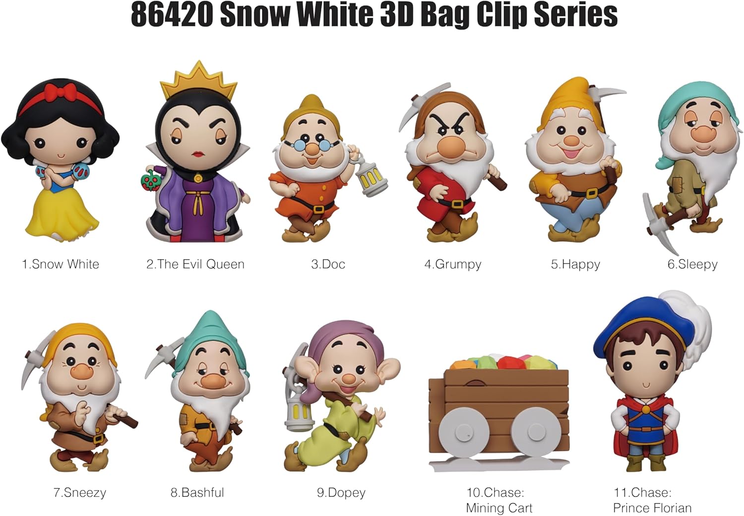 Disney Snow White Classic Series 66 3D Foam Bag Clip 24pc Blind Bag PDQ