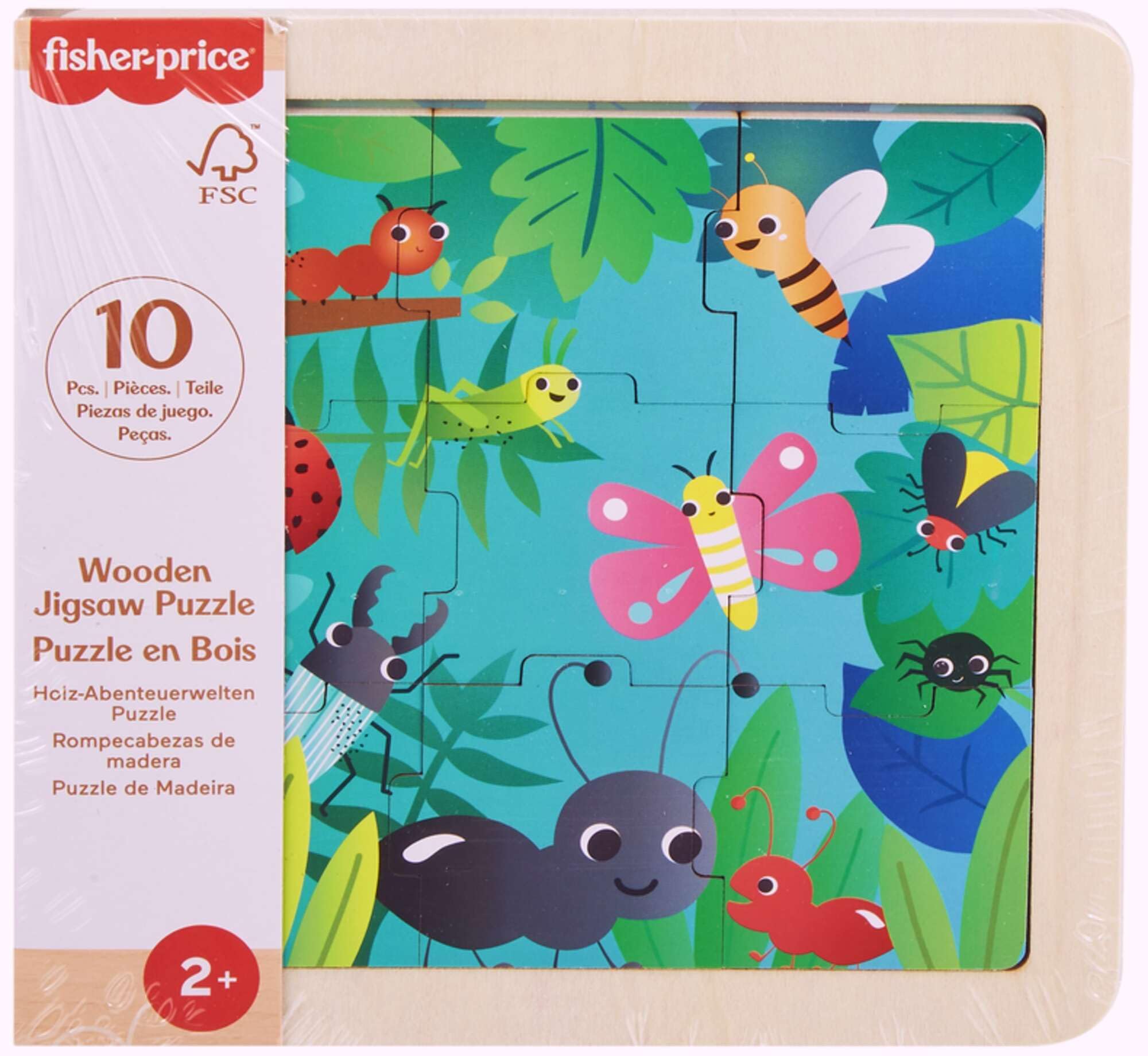 Fisher-Price Baby Jungle Friends Wooden Toy for Children Ages 2+
