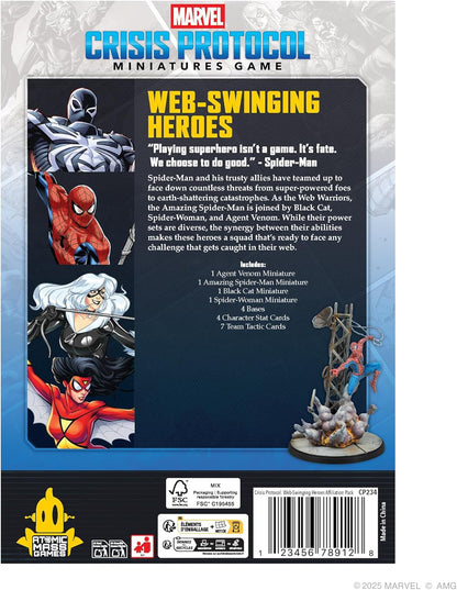 Asmodee, Marvel: Crisis Protocol - Web-Swinging Heroes, Affiliation Pack, Atomic Mass Games, Tabletop, 2 Players, from Age 14+, 90-120 Minutes, English, French and Spanish