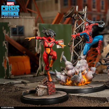 Asmodee, Marvel: Crisis Protocol - Web-Swinging Heroes, Affiliation Pack, Atomic Mass Games, Tabletop, 2 Players, from Age 14+, 90-120 Minutes, English, French and Spanish