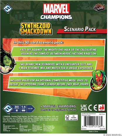 Asmodee | Marvel Champions: The Card Game - Synthezoid Smackdown Scenario Pack | Scenario Pack | Ages 12+ | 1-4 Players | 30-120 Minutes Playing Time