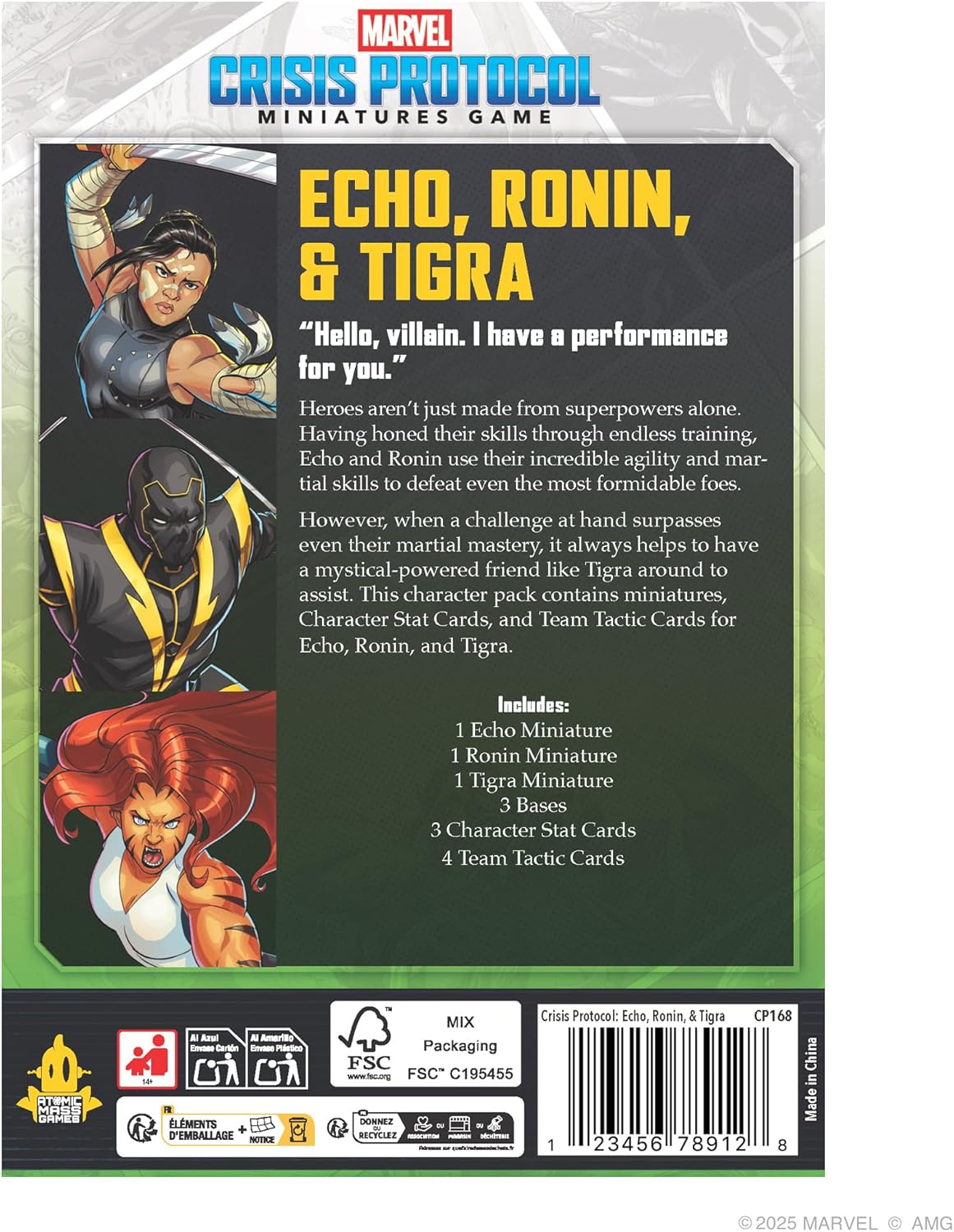 Asmodee | Marvel: Crisis Protocol - Echo, Ronin & Tigra | Board Game Expansion | Ages 14+ | 2 Players | 45+ Minutes Playing Time