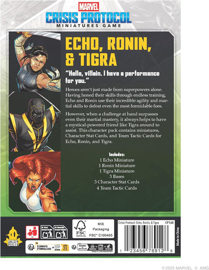 Asmodee | Marvel: Crisis Protocol - Echo, Ronin & Tigra | Board Game Expansion | Ages 14+ | 2 Players | 45+ Minutes Playing Time