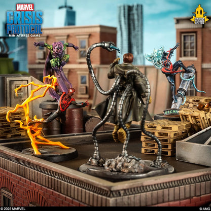 Asmodee, Marvel: Crisis Protocol - Prowler, Spider-Man 2099 & Ultimate Spider-Man, Character Pack, Atomic Mass Games, Tabletop, 2 Players, from Age 14+, 90-120 Minutes, English, French and Spanish