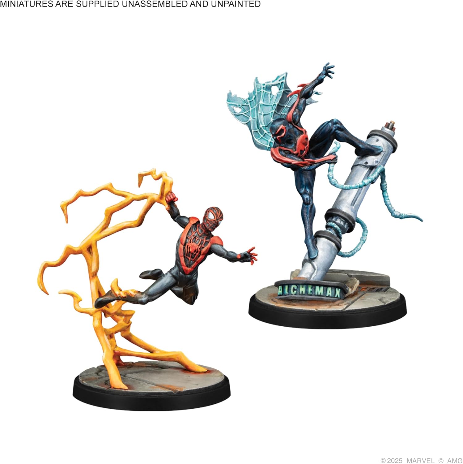 Asmodee, Marvel: Crisis Protocol - Prowler, Spider-Man 2099 & Ultimate Spider-Man, Character Pack, Atomic Mass Games, Tabletop, 2 Players, from Age 14+, 90-120 Minutes, English, French and Spanish