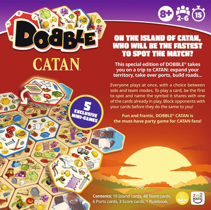 Asmodee | Dobble Catan | Family Card Game | Ages 8+ | 2-6 Players | 15 Minutes Playing Time