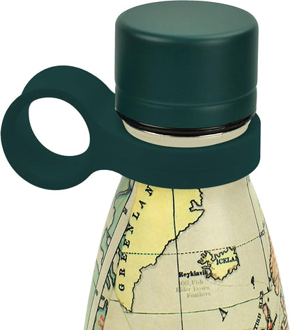 Legami - Hot&Cold Thermal Bottle 500 ml, Diameter 7 cm, Lightweight and Durable, Airtight Closure, Removable Silicone Handle, Travel Theme, Wanderlust, BPA and Phthalate Free