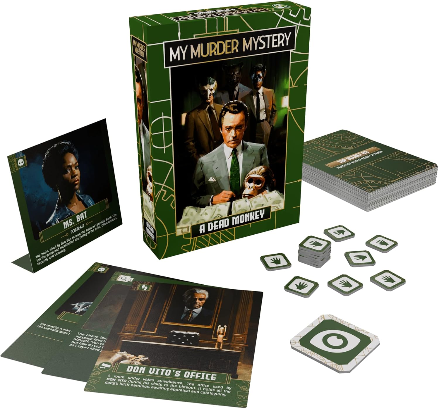 Horrible Guild My Murder Mystery - A Dead Monkey, Host Your Own Murder Mystery Event, Solve The Case, Ideal for Game Nights, 5-7 Players
