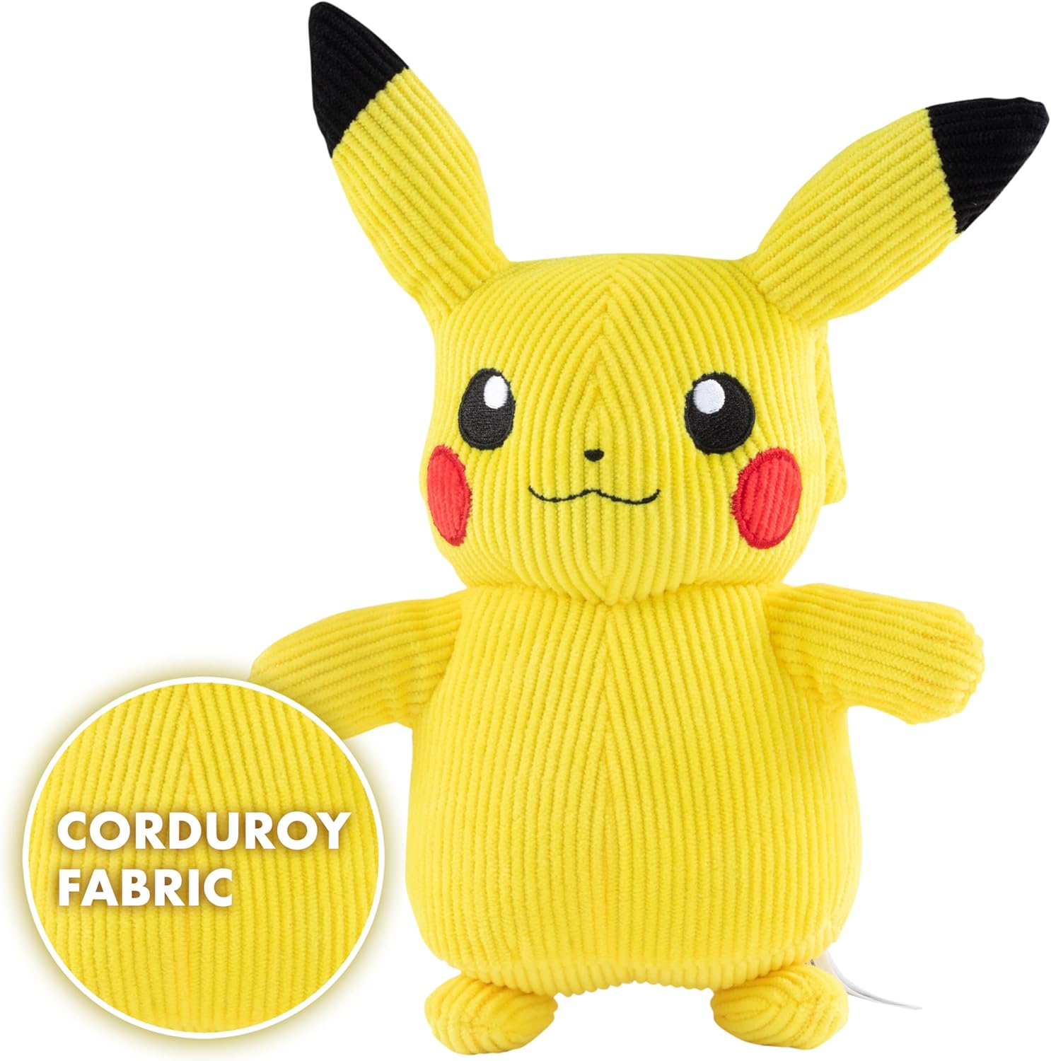 Pokémon Select Corduroy Pikachu Plush - 8-Inch - Unique Fabric - Authentic Details