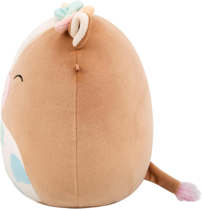 Squishmallows Original Griella the Winking Brown Cow with Rainbow Spotted Belly 8-Inch Plush