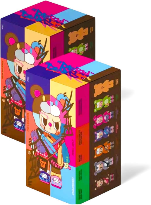 Rebel Bear Series Find A Bag Blind Bag Plush Toy Figures Colorful Anime Style Collectible Dolls with Animal Costumes Vinyl Action Toy Multiple Characters Blind Boxes