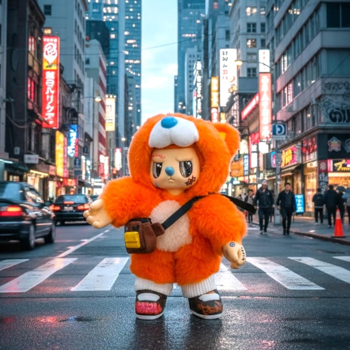 Rebel Bear Series Find A Bag Blind Bag Plush Toy Figures Colorful Anime Style Collectible Dolls with Animal Costumes Vinyl Action Toy Multiple Characters Blind Boxes