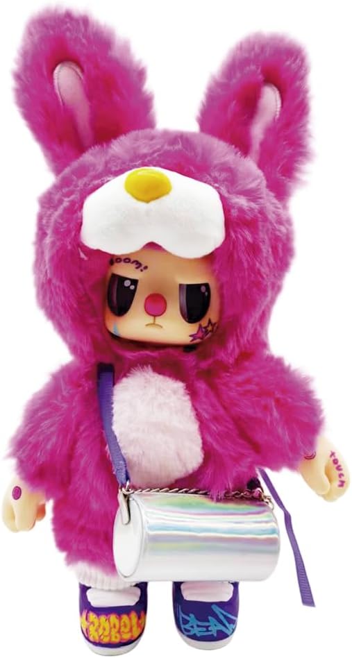 Rebel Bear Series Find A Bag Blind Bag Plush Toy Figures Colorful Anime Style Collectible Dolls with Animal Costumes Vinyl Action Toy Multiple Characters Blind Boxes