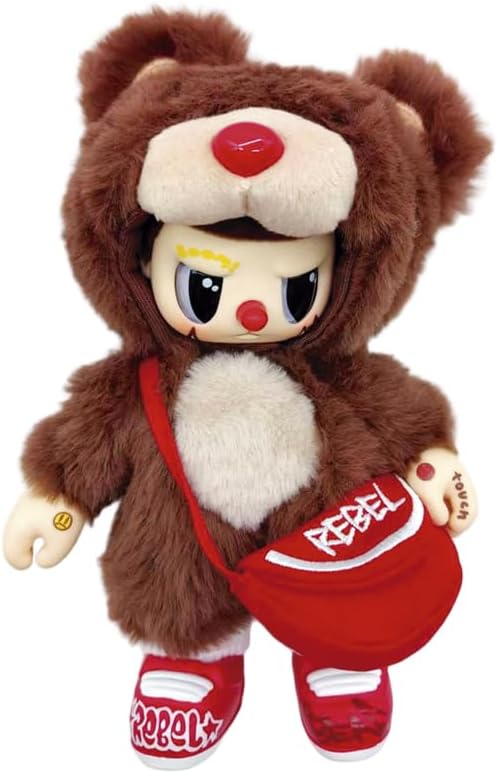 Rebel Bear Series Find A Bag Blind Bag Plush Toy Figures Colorful Anime Style Collectible Dolls with Animal Costumes Vinyl Action Toy Multiple Characters Blind Boxes
