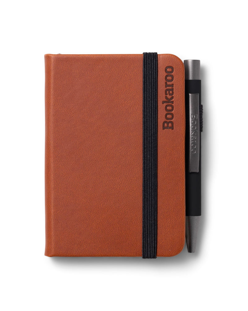 IF Bookaroo Notebook - A7 Pocket and Handbag size Notebook plus Black Ballpoint Pen, 192 pages - Brown