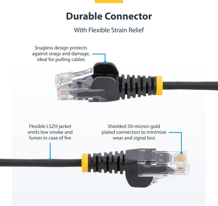 StarTech.com 7m Pink Slim CAT6 Ethernet Cable, Snagless RJ45, LSZH, 28AWG Pure Bare Copper, Slim Network Patch Cable/Cord