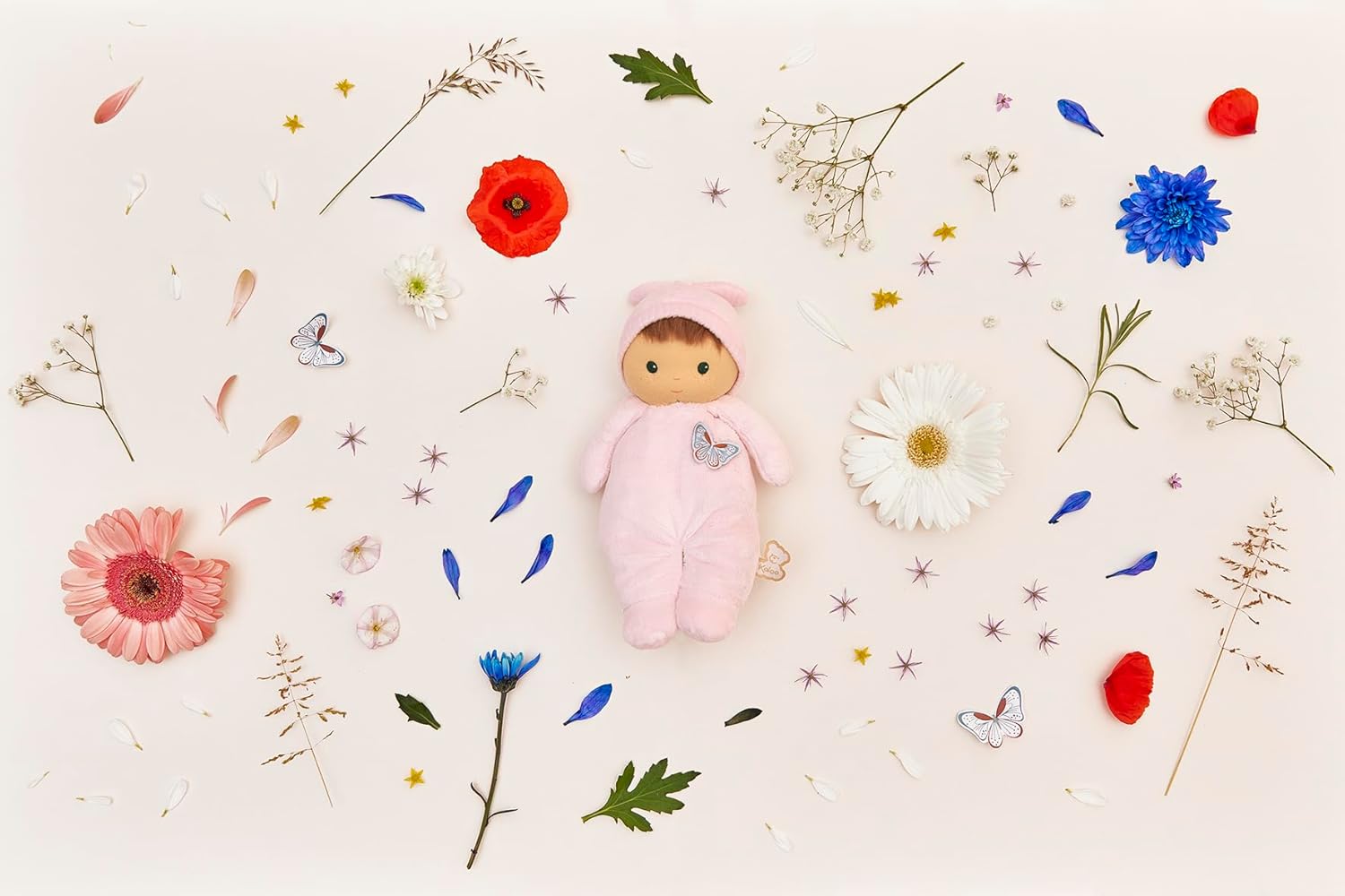 KALOO – Sehr weiche und Flauschige Babypuppe – Weicher und Zarter Körper – Stoffpuppe – Rosa Farbe – 24 cm – Waschbar – Ab der Geburt – K222005