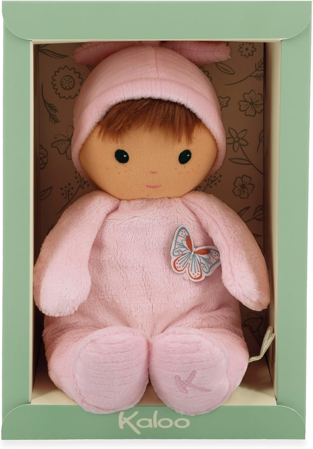 KALOO – Sehr weiche und Flauschige Babypuppe – Weicher und Zarter Körper – Stoffpuppe – Rosa Farbe – 24 cm – Waschbar – Ab der Geburt – K222005