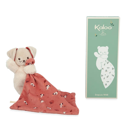 Kaloo Carre Douceur DOUDOU Chien Brique