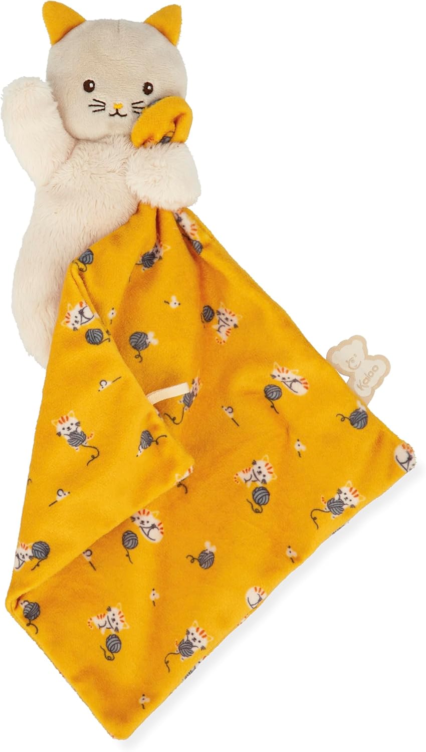 Kaloo Carre Douceur - Knuffeldoek Poes geel