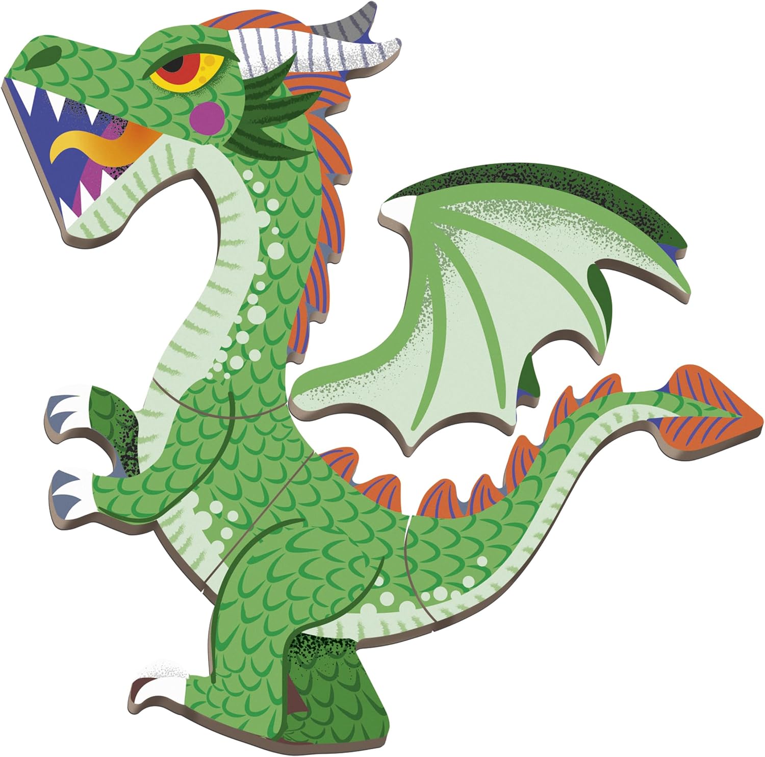 Janod - Magnéti'Book Drachen - Magnetisches Lernspiel 53 Magnete + 10 Modelle - Kinderspielzeug aus FSC-Karton - Fördert die Fingerfertigkeit und Vorstellungskraft - Ab 3 Jahre - J02527