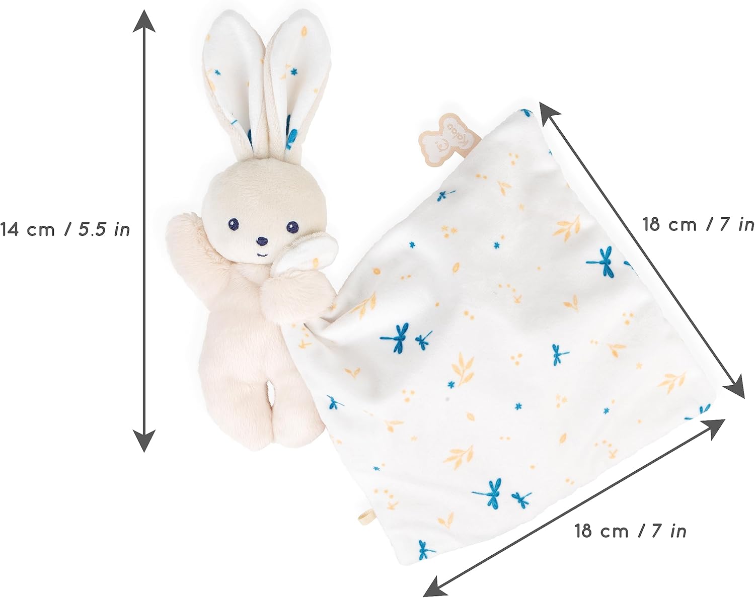 Kaloo Carre Douceur - Knuffeldoek Konijn delicaat wit