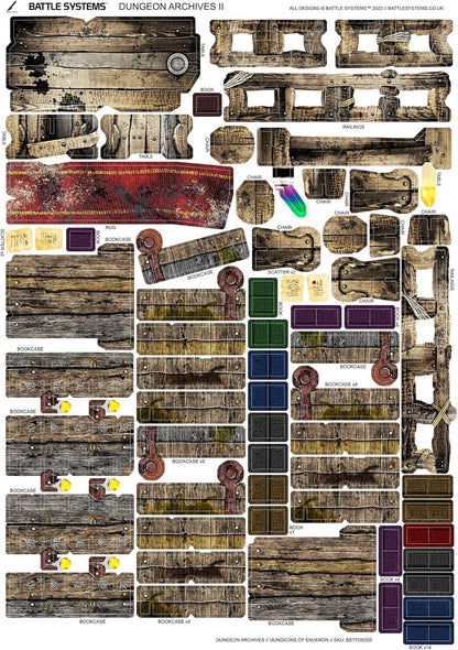 Battle Systems Fantasy Dungeon Terrain Furniture Terrain Immersive Scenery for D&D DND Maladum Pathfinder RPGs – Full-Color Heavy Duty Cardstock Printed on Both Sides