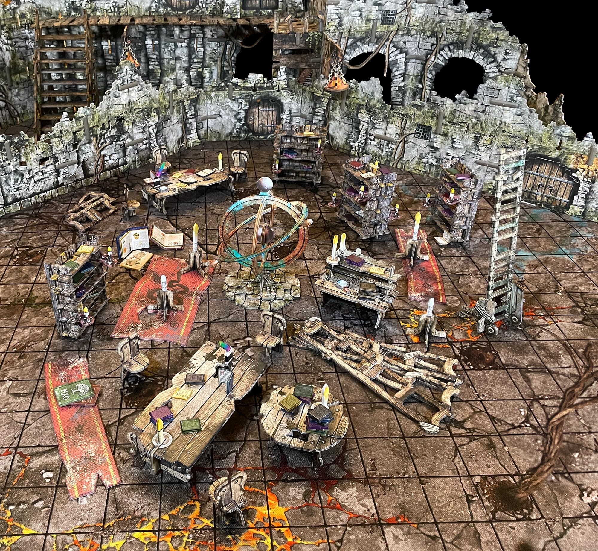 Battle Systems Fantasy Dungeon Terrain Furniture Terrain Immersive Scenery for D&D DND Maladum Pathfinder RPGs – Full-Color Heavy Duty Cardstock Printed on Both Sides
