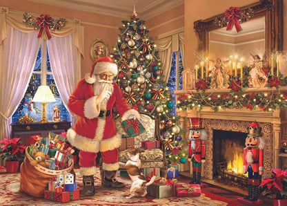 Mr. Broccoli Christmas Puzzle 1000 Pieces - Santa Claus Christmas Puzzle - Santa Claus with Gifts, Red and Green