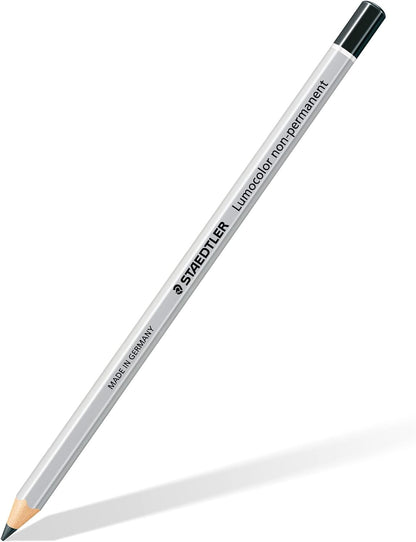 STAEDTLER 108-9 Lumocolor Omnichrom Non-Permanent Pencil - Black (Box of 12