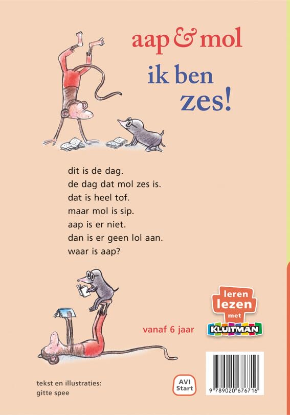 Uitgeverij Kluitman - Aap & Mol Ik Ben Zes! AVI Start