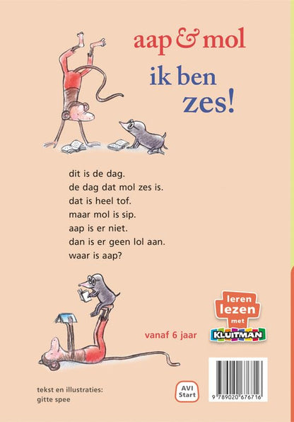 Uitgeverij Kluitman - Aap & Mol Ik Ben Zes! AVI Start