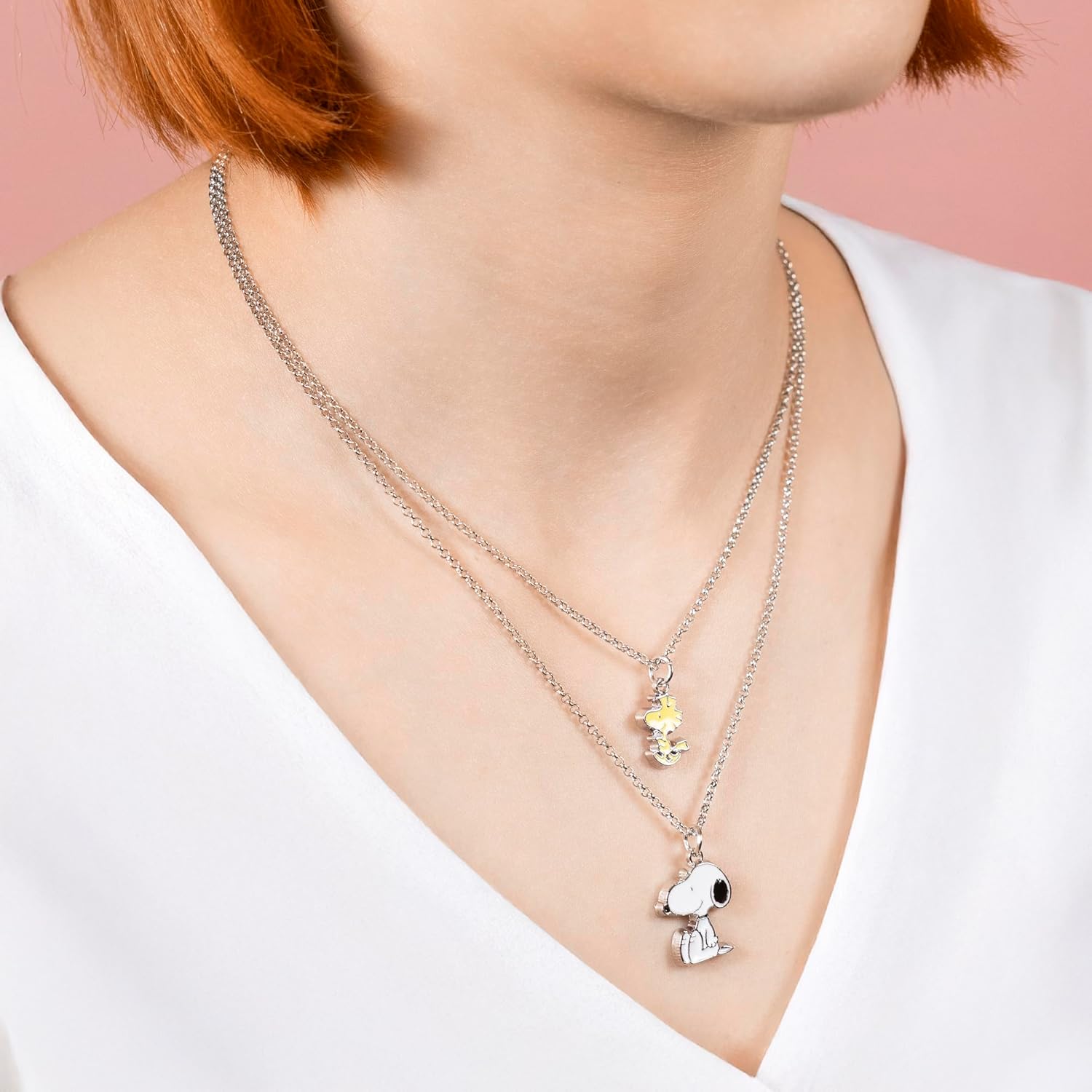 Disney - Peanuts Snoopy and Woodstock 2 Pc Necklace