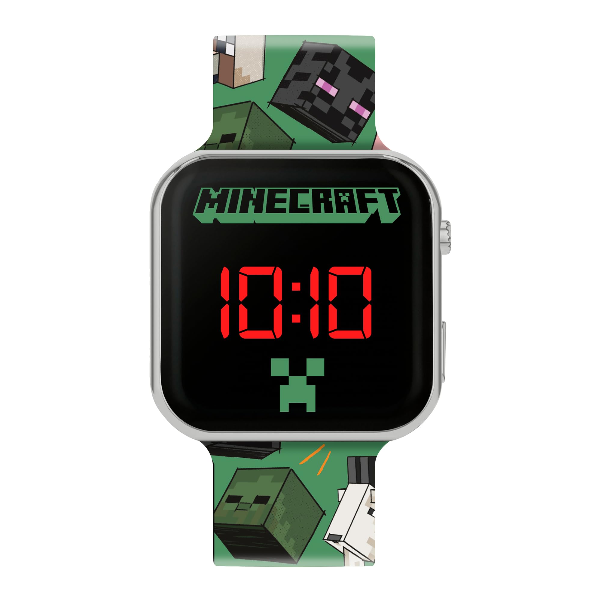 Minecraft Green Printed Strap LED Watch MIN4230