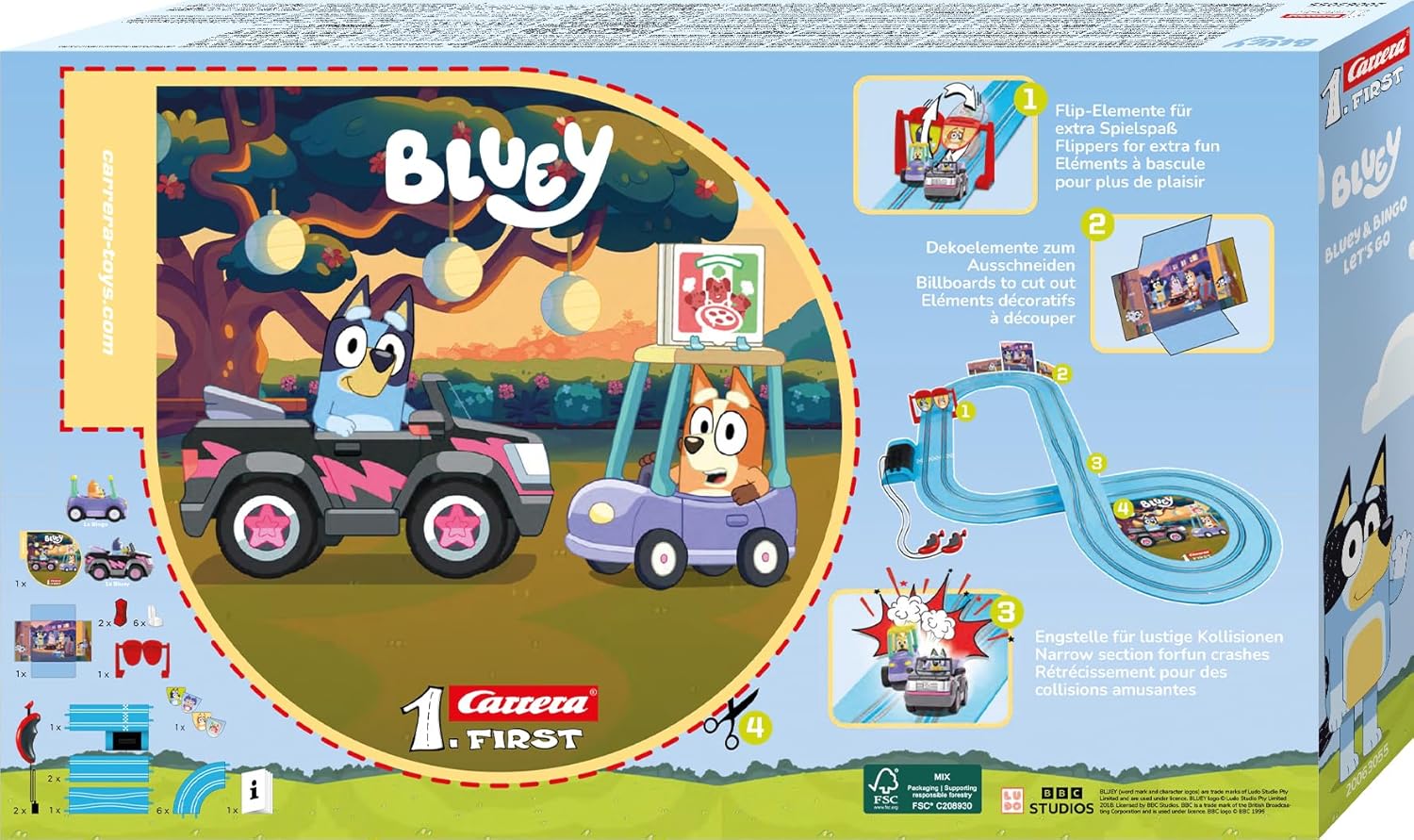 Carrera - Carrera First Racebaan - Bluey vs. Bingo Let\`s Go 29m