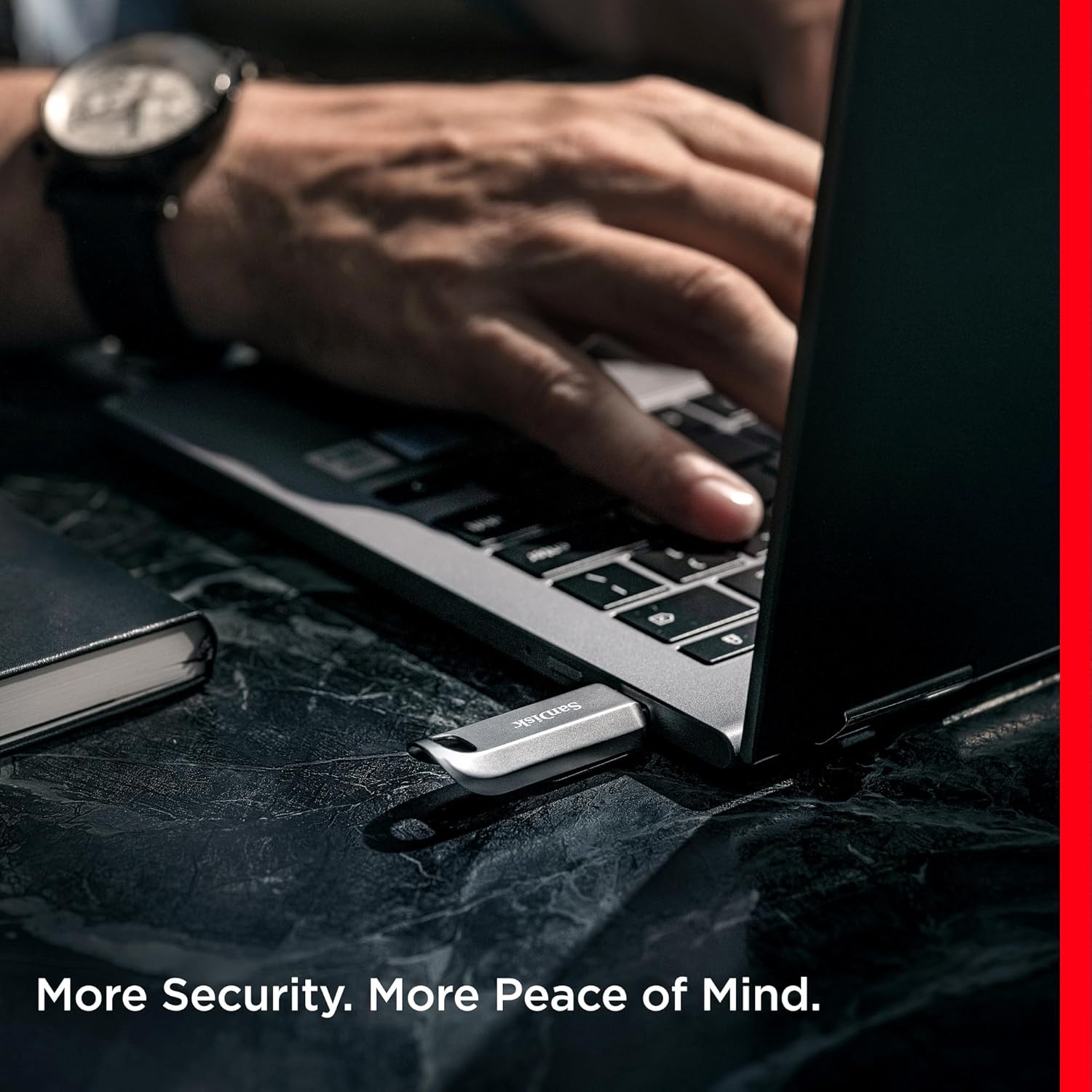 SanDisk 128GB Ultra Luxe USB Type-C flash drive, fast performance up to 400 MB/s read speeds, rectractable Connector, metal design, keyring USB 3.2 Gen 1, Silver