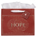 Christian Art Gifts Large Landscape Inspirational Christmas Gift Bag, Tag & Wrapping Tissue Paper Set for Men & Women: Hope Bible Verse, Sturdy Satin Ribbon Handles, Festive Red