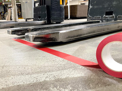 Durable DURALINE Floor Marking Tape - Self-Adhesive Temporary Marking Tape - 33 Metre Roll - Quick & Easy Application - Perfect for Temporary Marking - Red