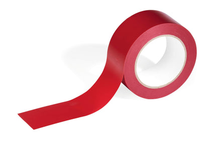 Durable DURALINE Floor Marking Tape - Self-Adhesive Temporary Marking Tape - 33 Metre Roll - Quick & Easy Application - Perfect for Temporary Marking - Red