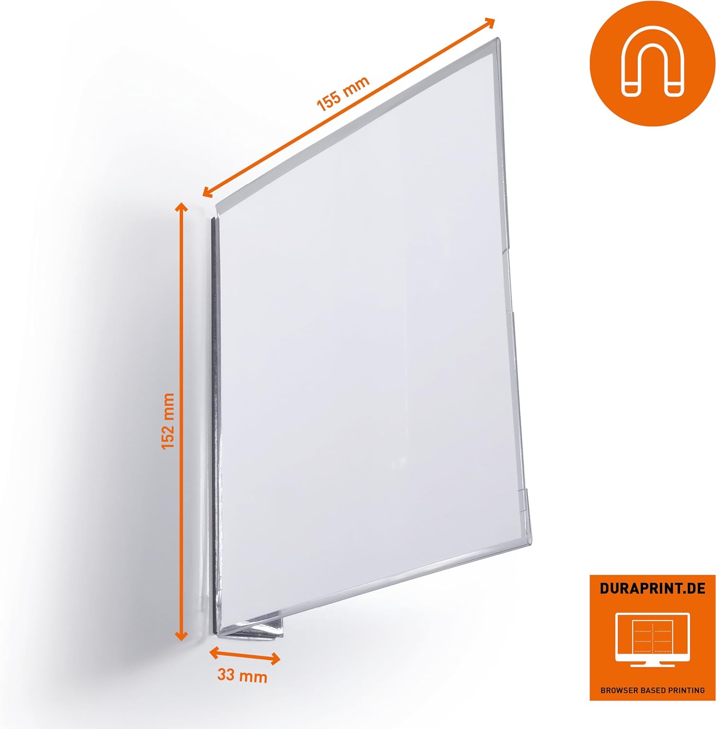 Durable Magnetic Aisle Sign 149 x 149mm - Made from Strong PET Hard Plastic -Optimal for Clear Warehouse Signage - Pack of 10 Transparent Aisle Signs