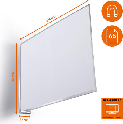 Durable Magnetic Aisle Sign A5 Landscape - Made from Strong PET Hard Plastic -Optimal for Clear Warehouse Signage - Pack of 10 Transparent Aisle Signs