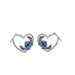 Disney - Stitch Brass Silver Plate Love Heart Huggie Earrings