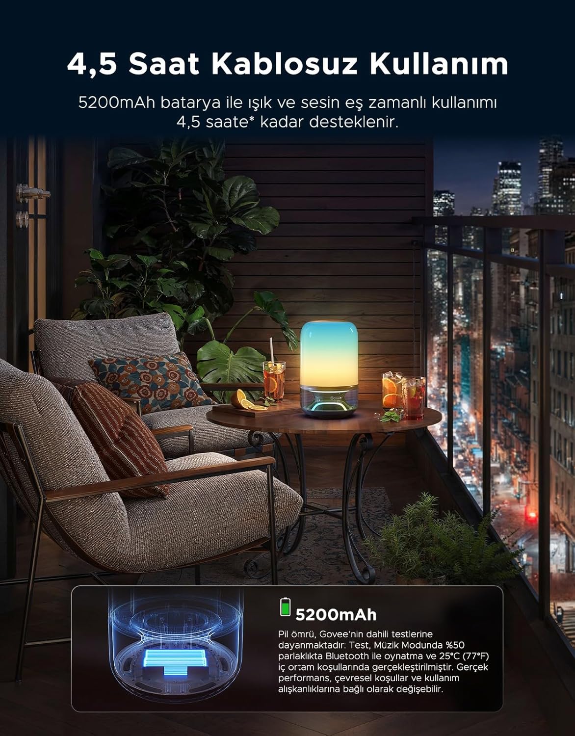 Govee RGBICWW Table Lamp 2 Pro Sound by JBL